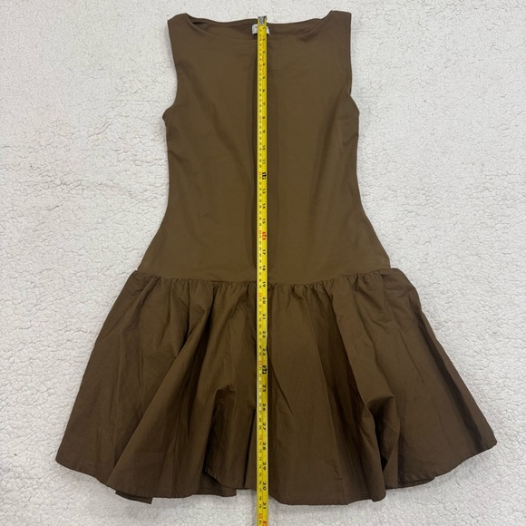 Aritzia Babaton Segment Poplin Dress Cello Brown Size Medium - Picture 9 of 12